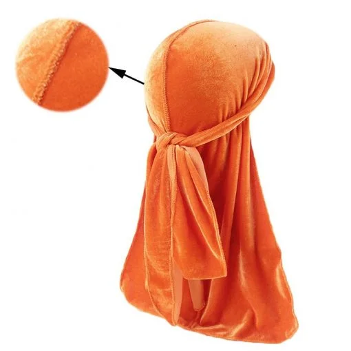 Durag Velours Orange Homme Femme Fille